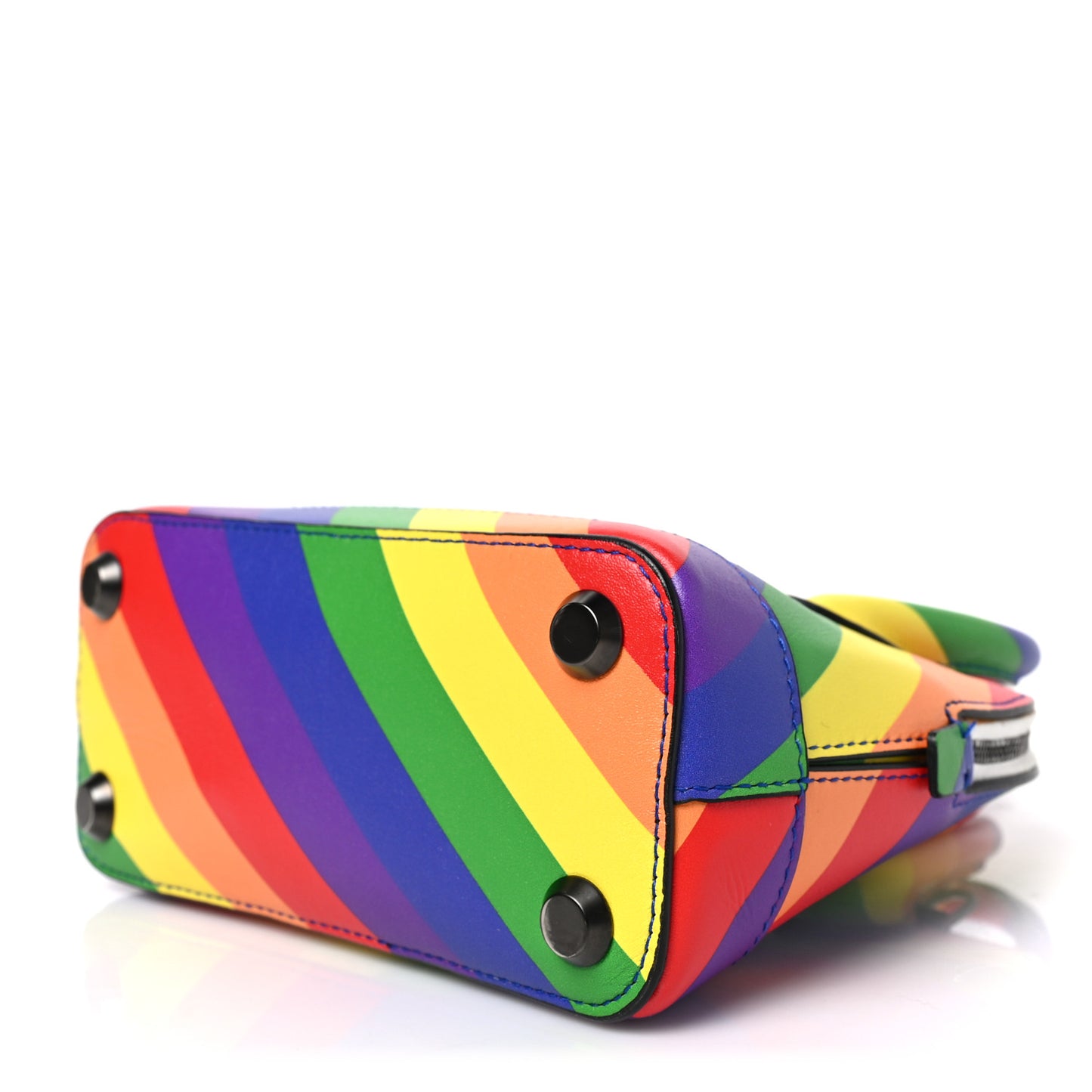 Smooth Calfskin Logo Rainbow XXS Ville Top Handle Bag Multicolor