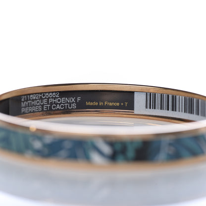 Hermes Enamel Printed Narrow Mythiques Phoenix Bracelet 62 Pierres Et Cactus 5 of 5