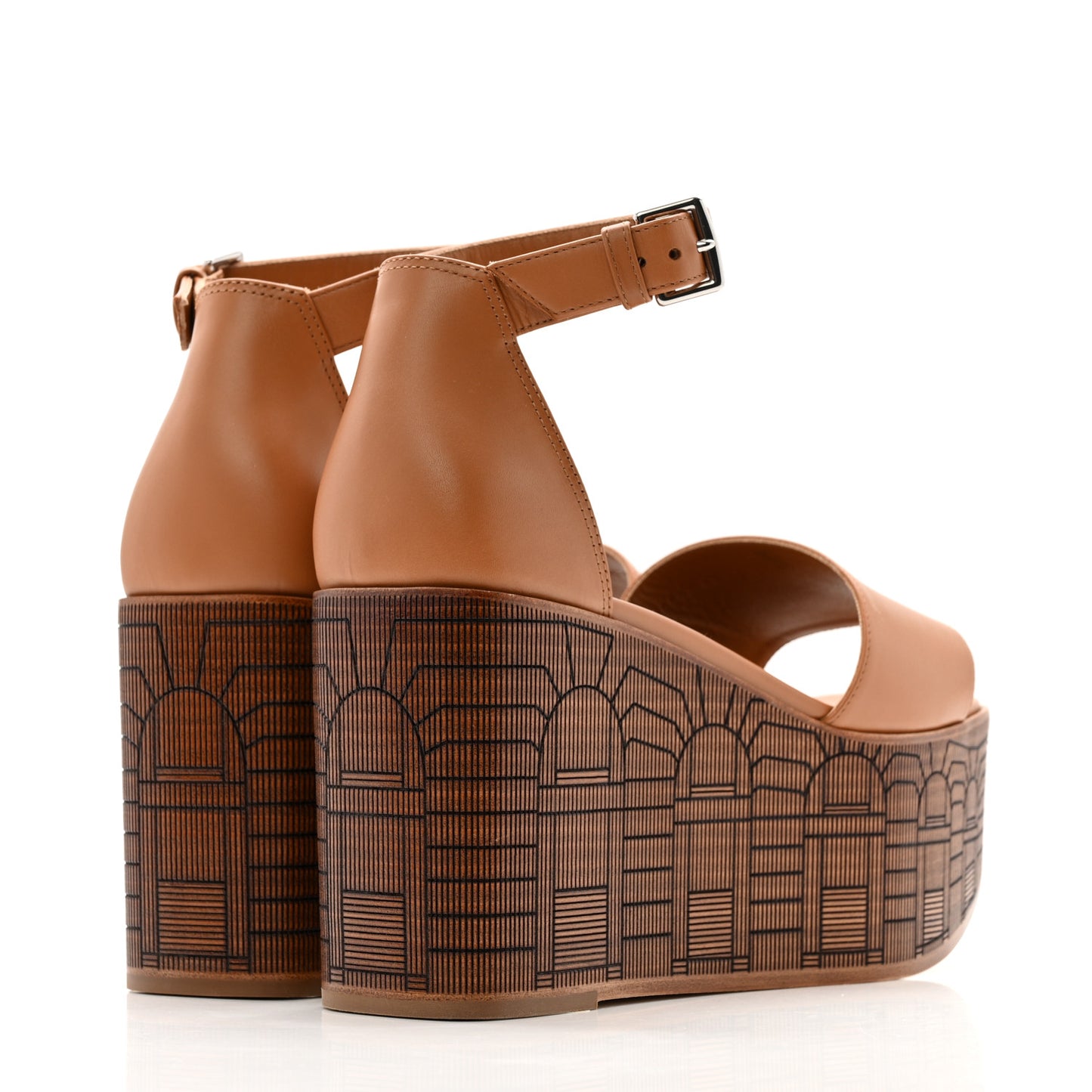Calfskin Illusion 35 Sandals 36.5 Naturel