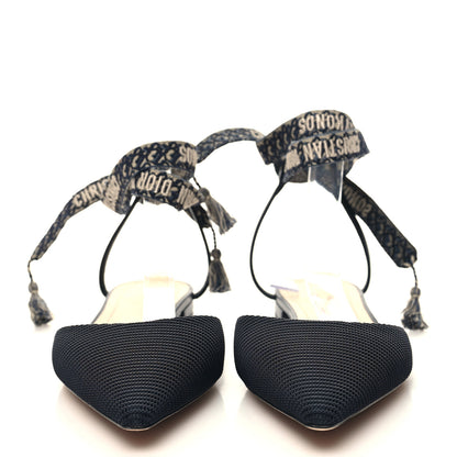 Christian Dior Technical Canvas Ribbon J'Adior Wrap Ballet Flats 38.5 Black 2 of 8