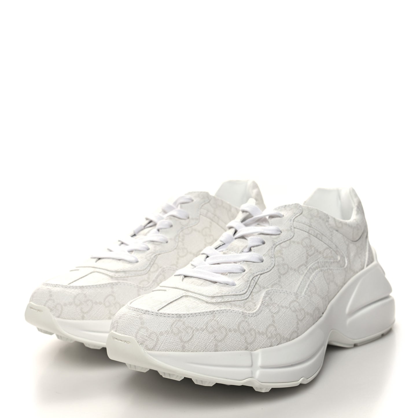 GG Supreme Monogram Womens Rhyton Sneakers 39 White
