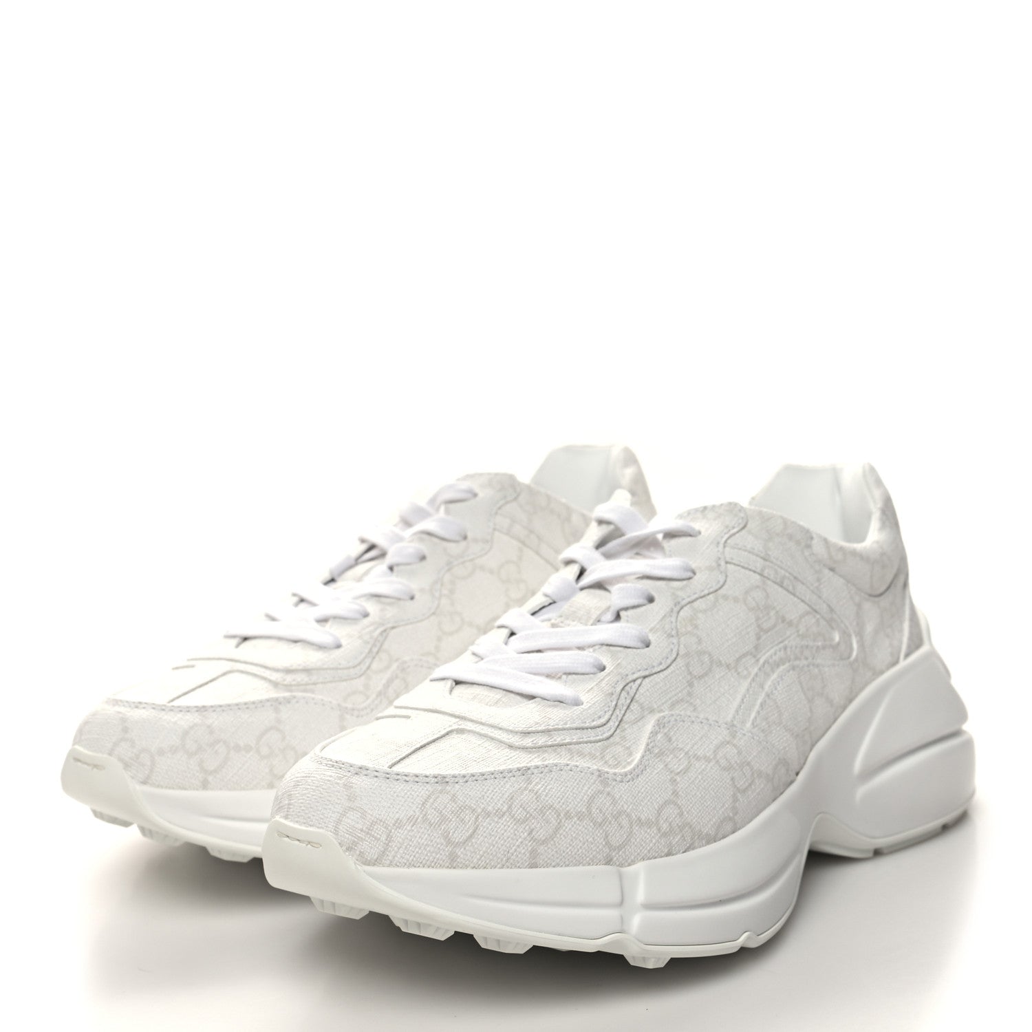 Gucci GG Supreme Monogram Womens Rhyton Sneakers 39 White 3 of 9
