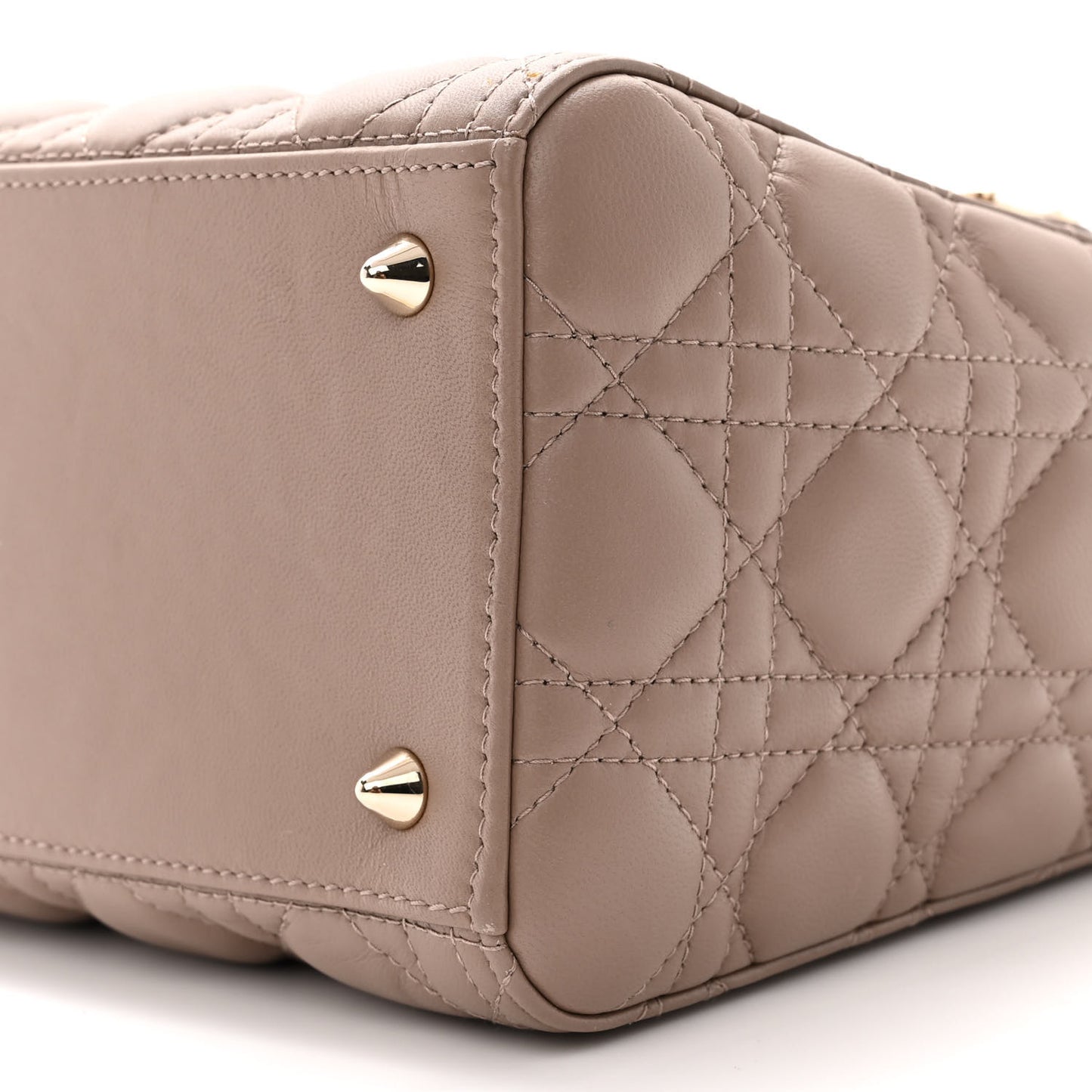 Lambskin Cannage Medium Lady Dior Warm Taupe