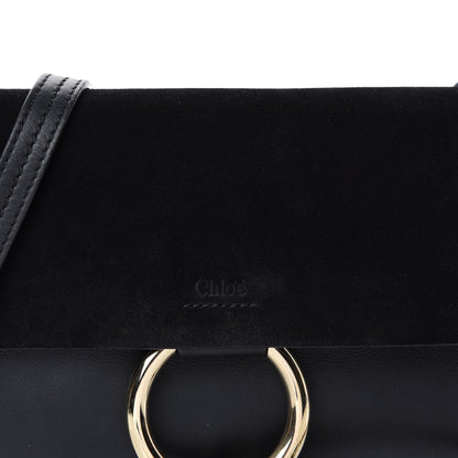 Chloe Suede Calfskin Small Faye Shoulder Bag Black 10 of 10