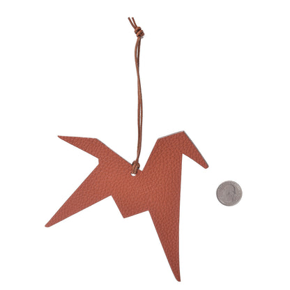 Hermes Togo Epsom Petit H Origami Pegase Bag Charm GM Etain Cuivre 2 of 3
