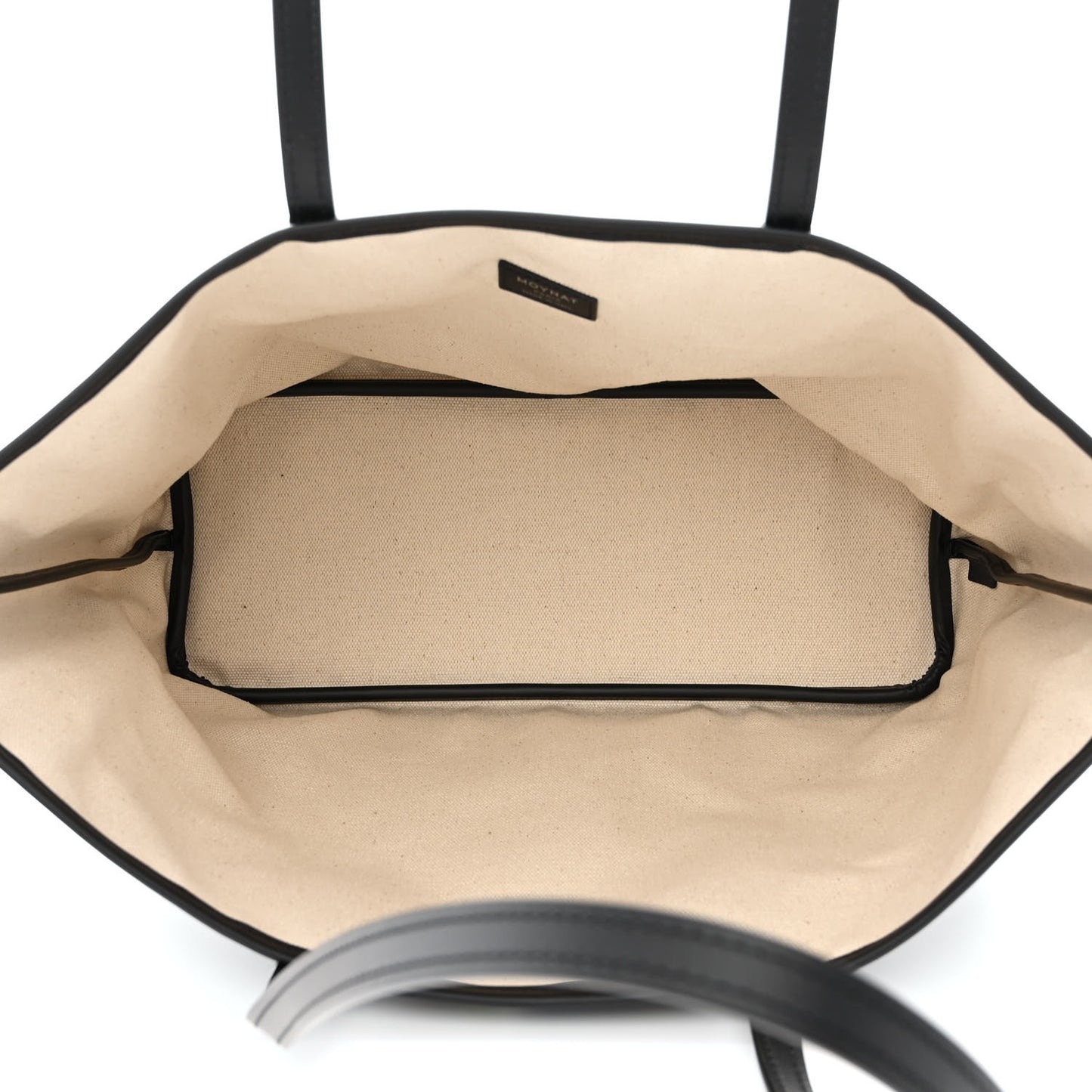 Grained Calfskin Canvas 1920 Oh! Tote Ruban MM  Carbon Silver