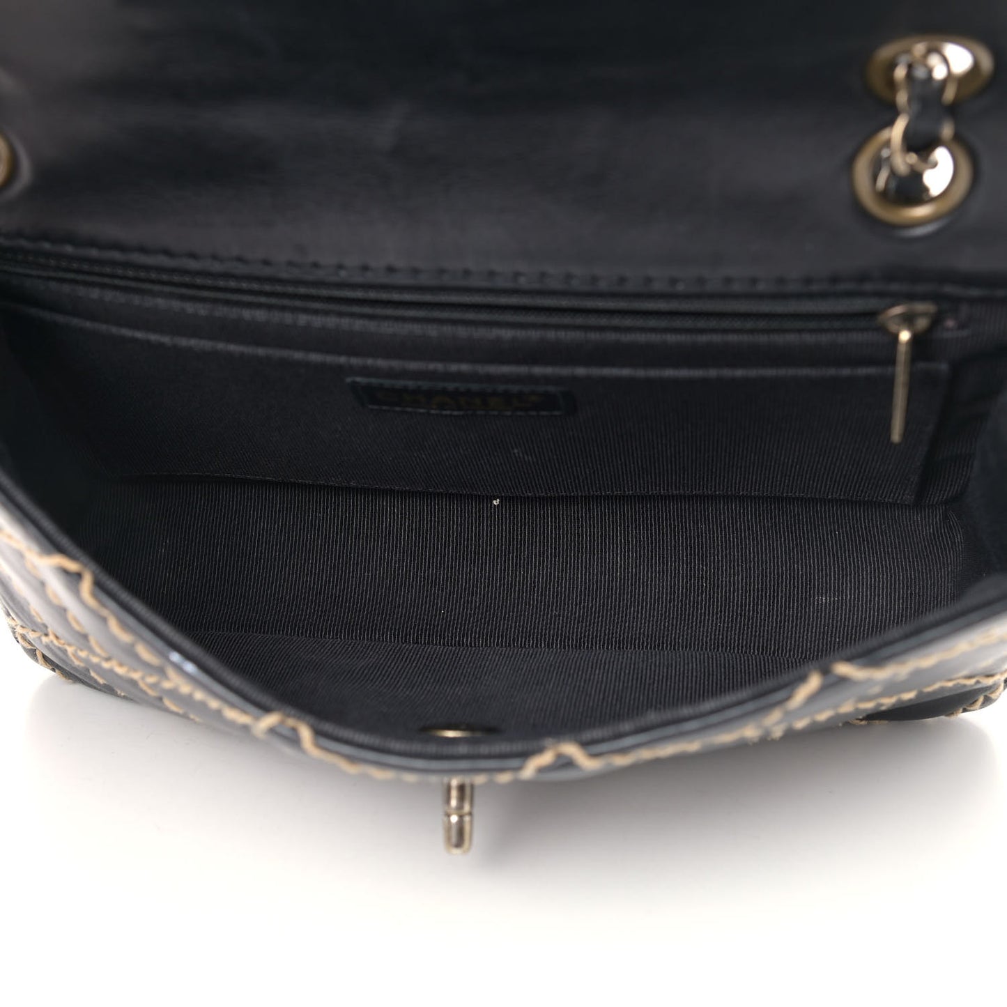 Calfskin Wild Stitch Jumbo Flap Black