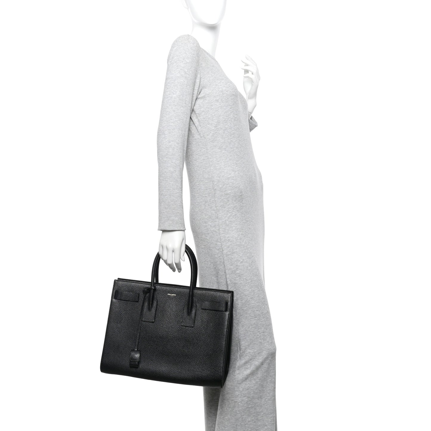 Grained Calfskin Large Sac de Jour Carryall Black