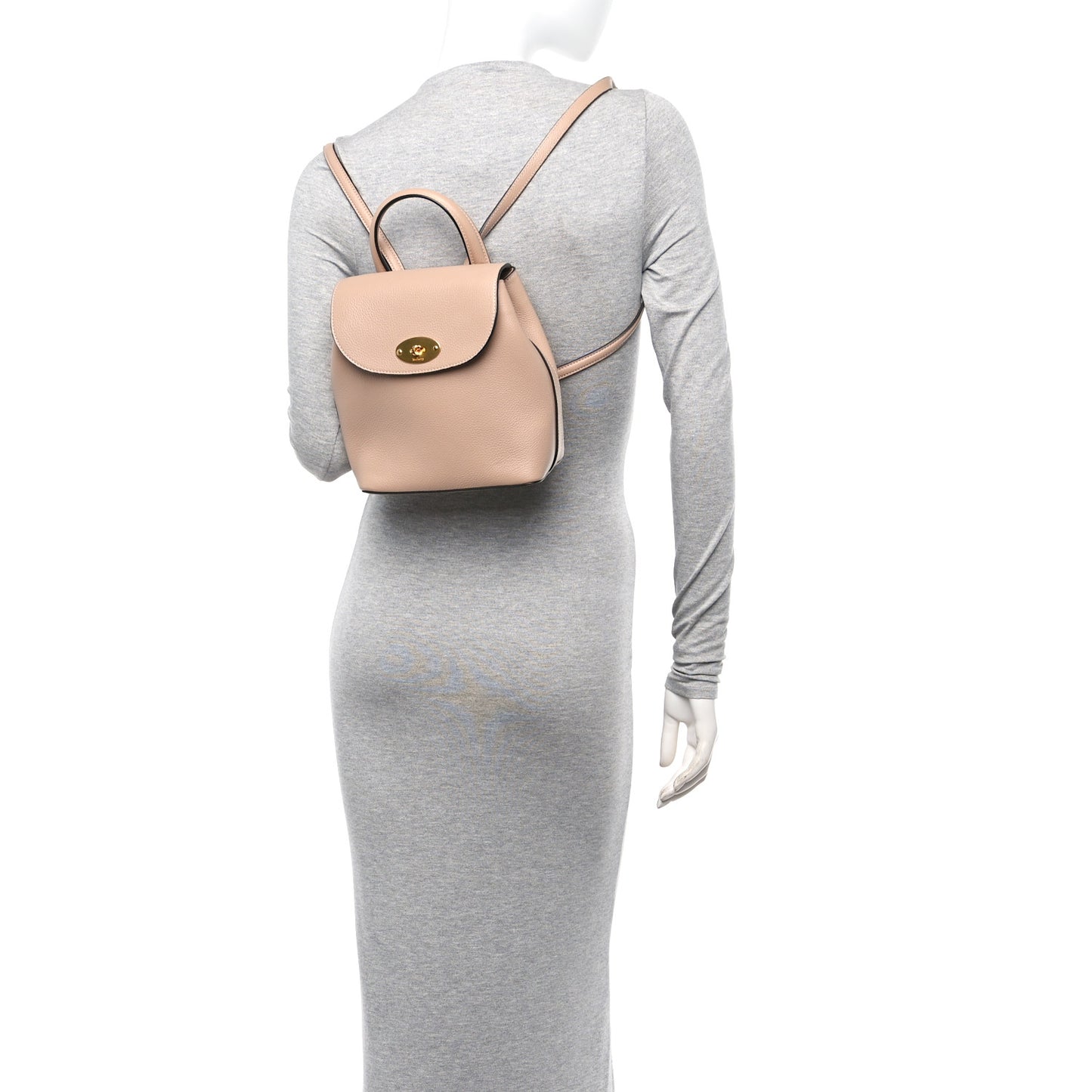 Classic Grain Calfskin Mini Bayswater Backpack Blush