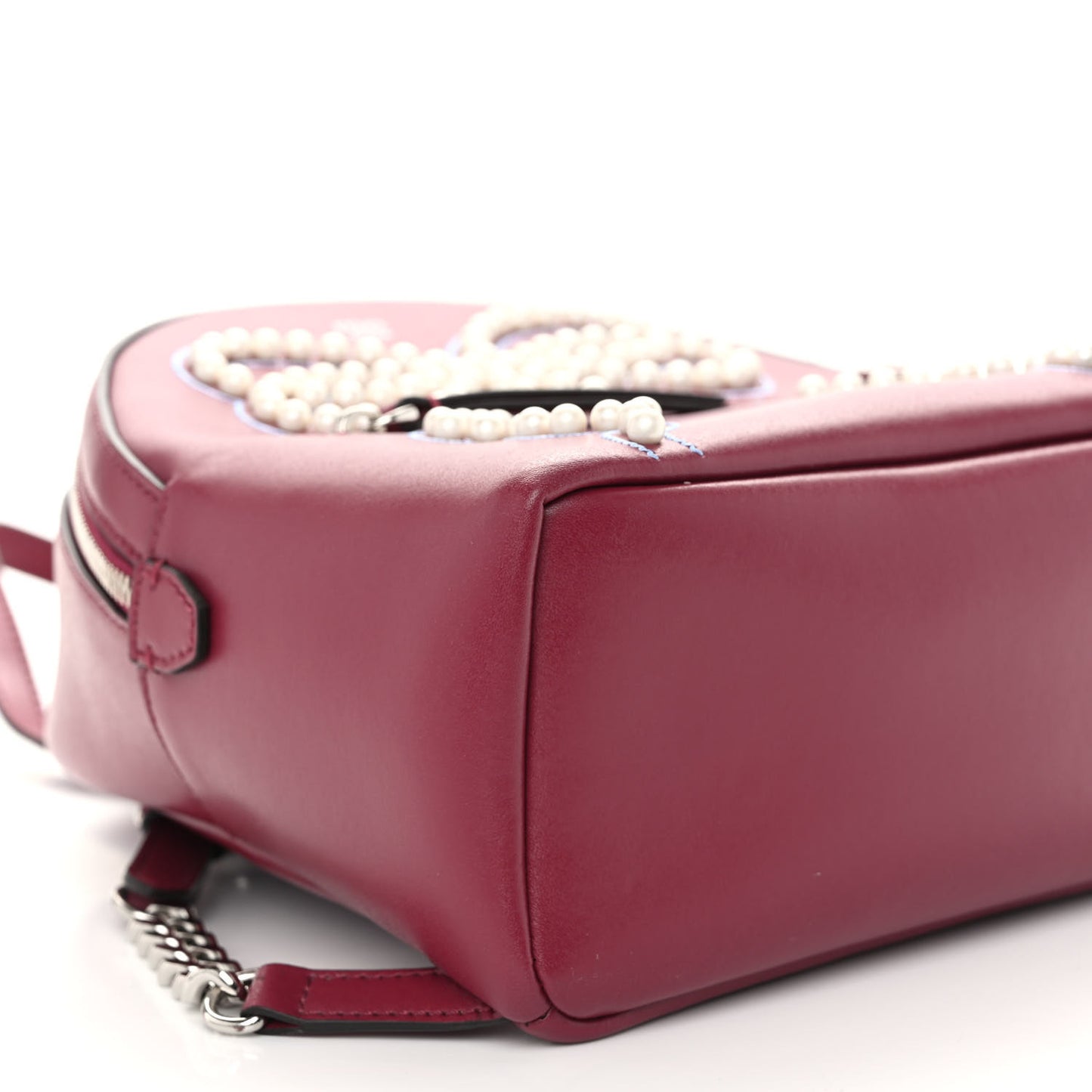 Vitello Liberty Pearl Romantic Bow Mini Backpack Black Cherry