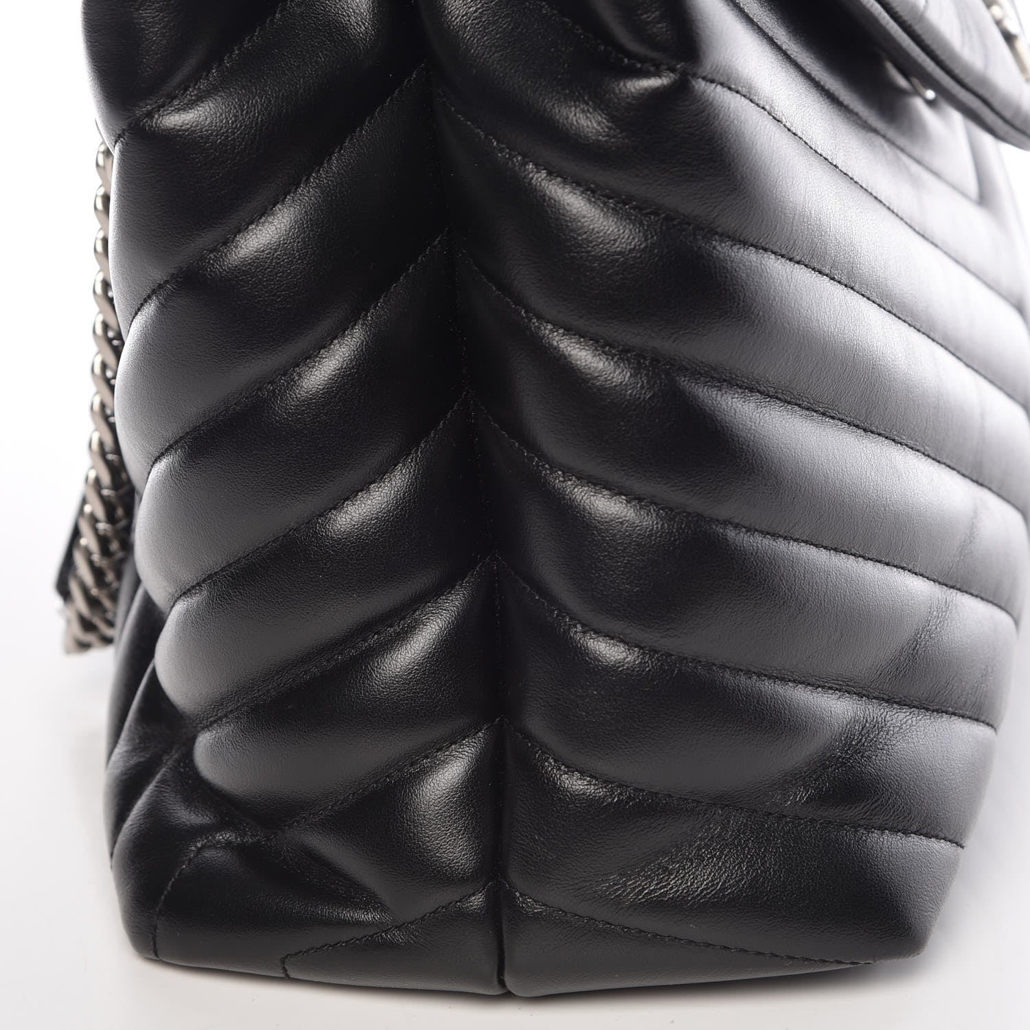 Saint Laurent Calfskin Y Quilted Monogram Large Loulou Chain Satchel Black 9 of 11