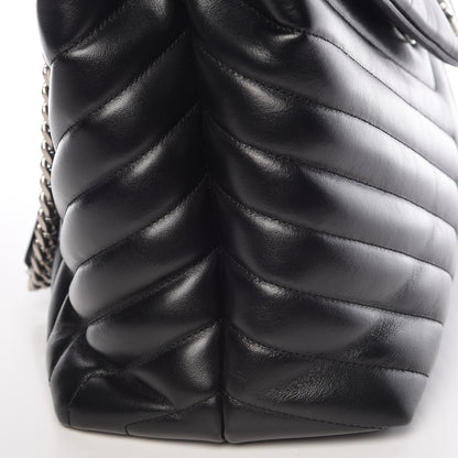 Saint Laurent Calfskin Y Quilted Monogram Large Loulou Chain Satchel Black 9 of 11