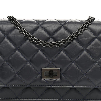 Chanel Aged Calfskin Quilted Reissue Wallet On Chain WOC Navy 9 of 12