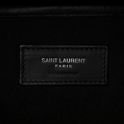 Saint Laurent Calfskin Crocodile Embossed City Backpack Black 6 of 9
