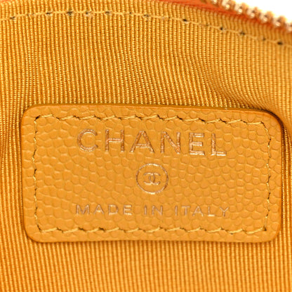 Chanel Caviar Quilted Small Cosmetic Case Yellow 6 of 9