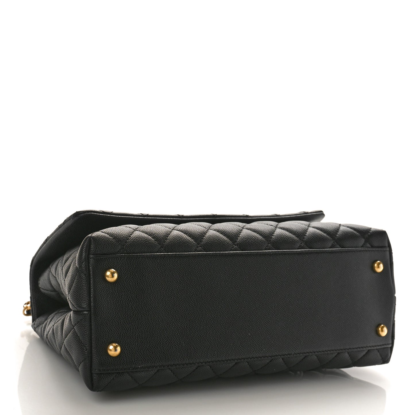 Caviar Quilted Small Coco Handle Flap Black