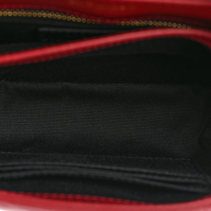 Saint Laurent Calfskin Y Quilted Monogram Toy Loulou Monogram Crossbody Bag Red 5 of 10