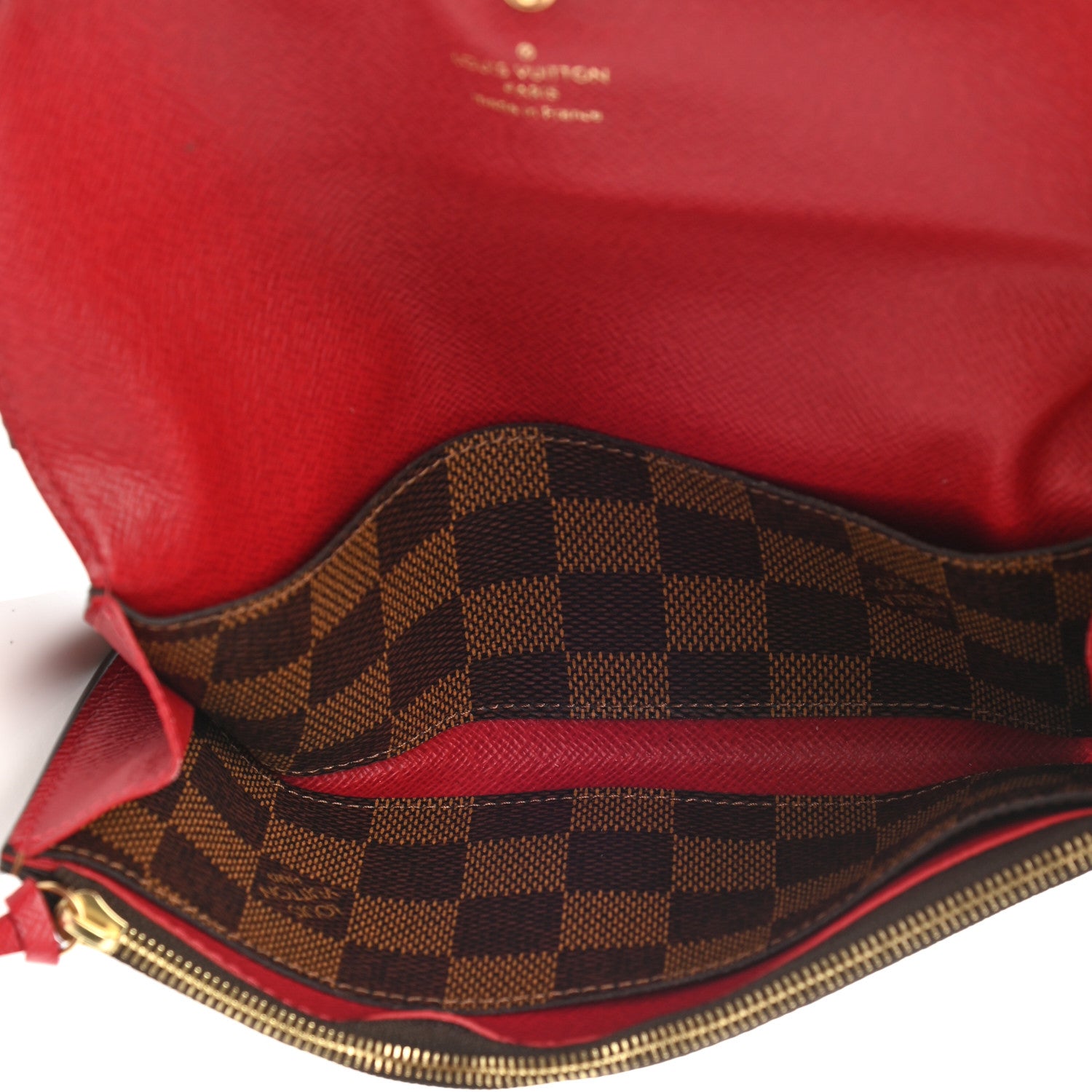Louis Vuitton Damier Ebene Emilie Wallet Red 6 of 8