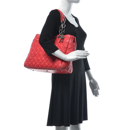 Christian Dior Lambskin Cannage Large Dior Soft Shopping Tote Coral 2 of 16