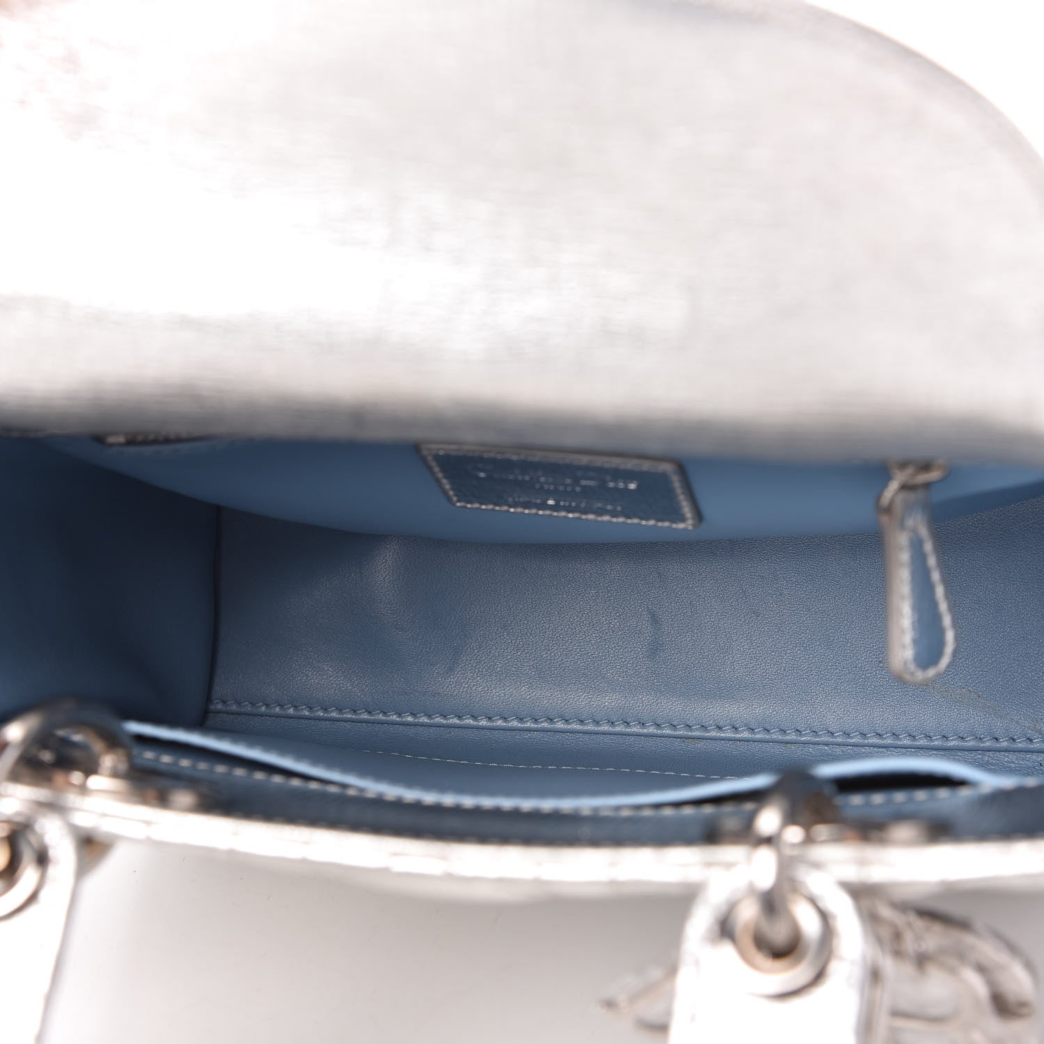 Christian Dior Metallic Grained Calfskin Cannage Small Lucky Badges My Lady Dior Silver 5 of 9
