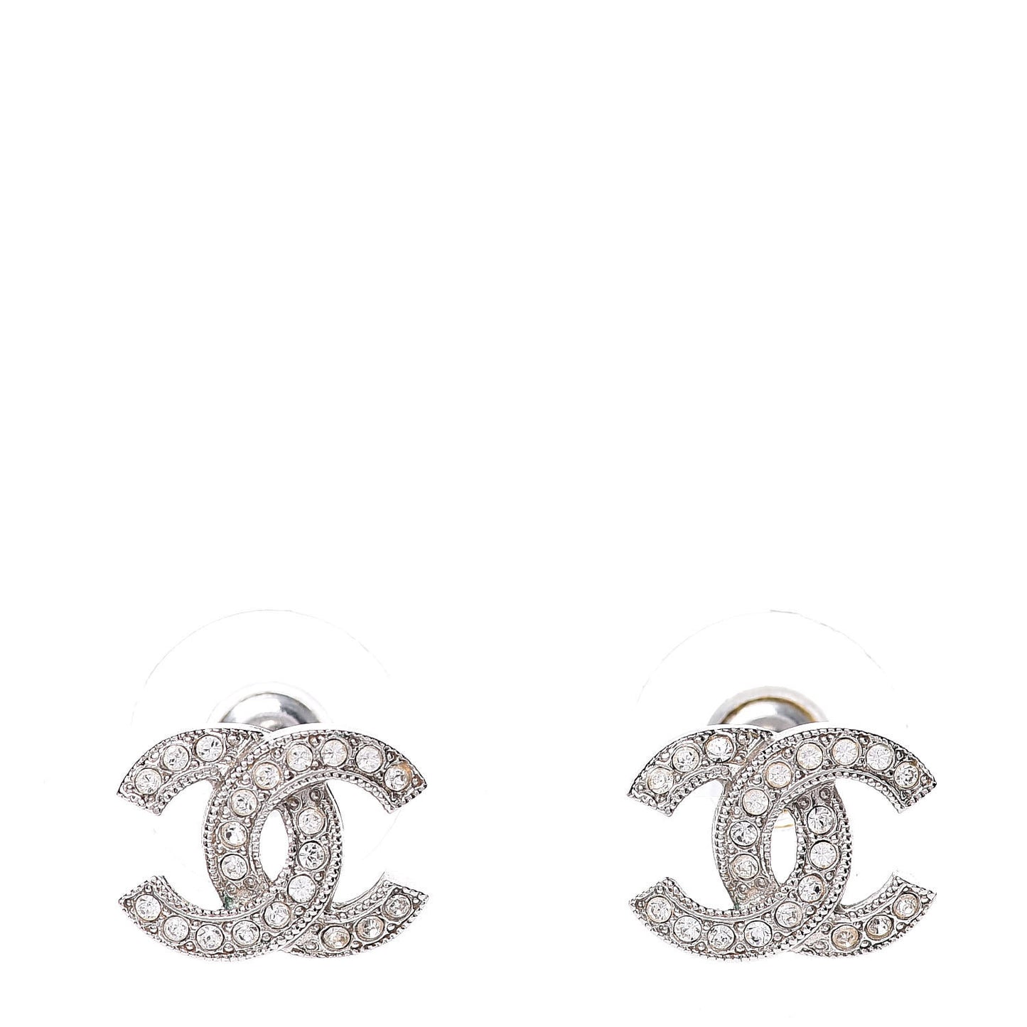 Crystal CC Earrings Silver