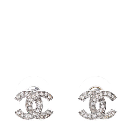 Chanel Crystal CC Earrings Silver 1 of 4