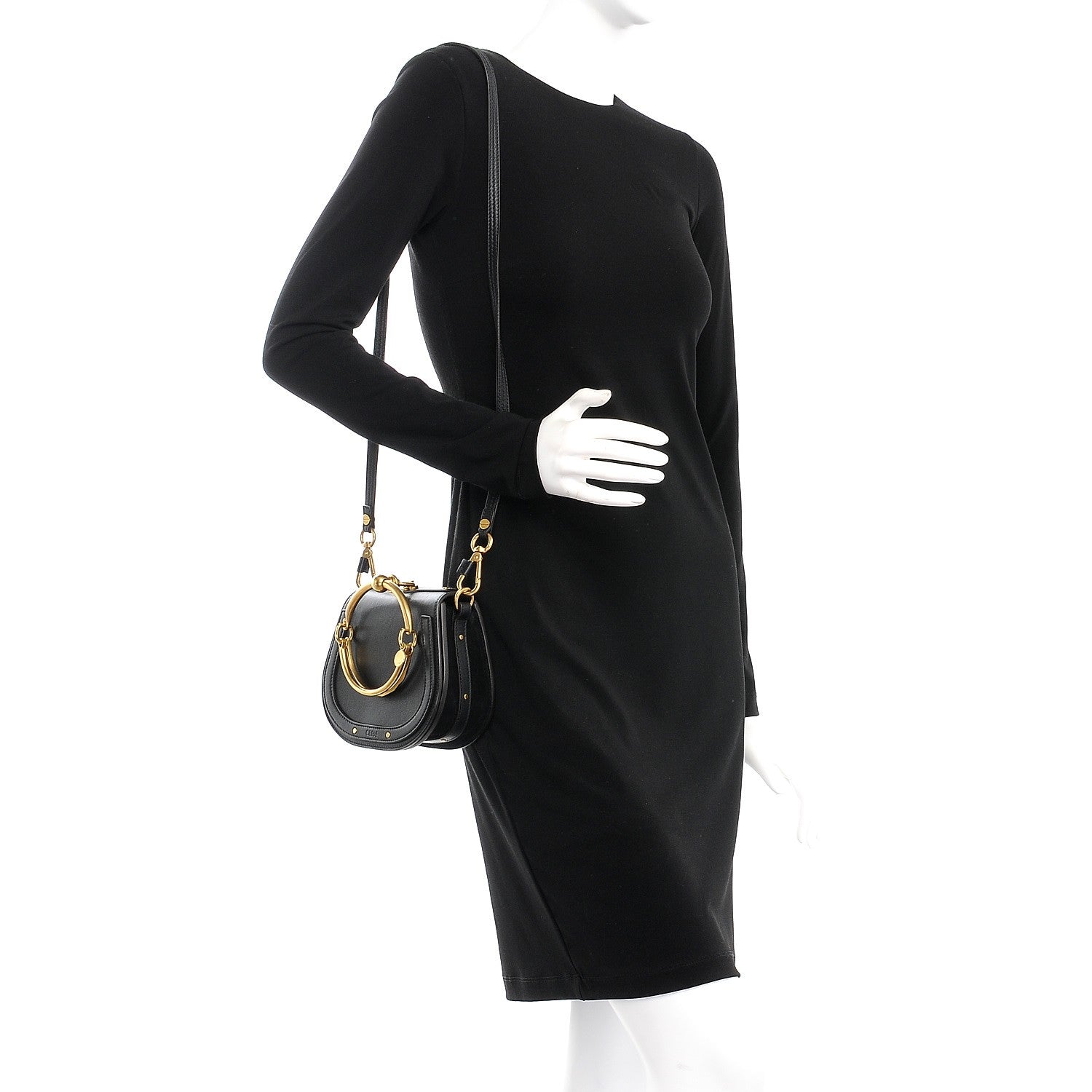 Chloe Calfskin Small Nile Bracelet Bag Black 3 of 7