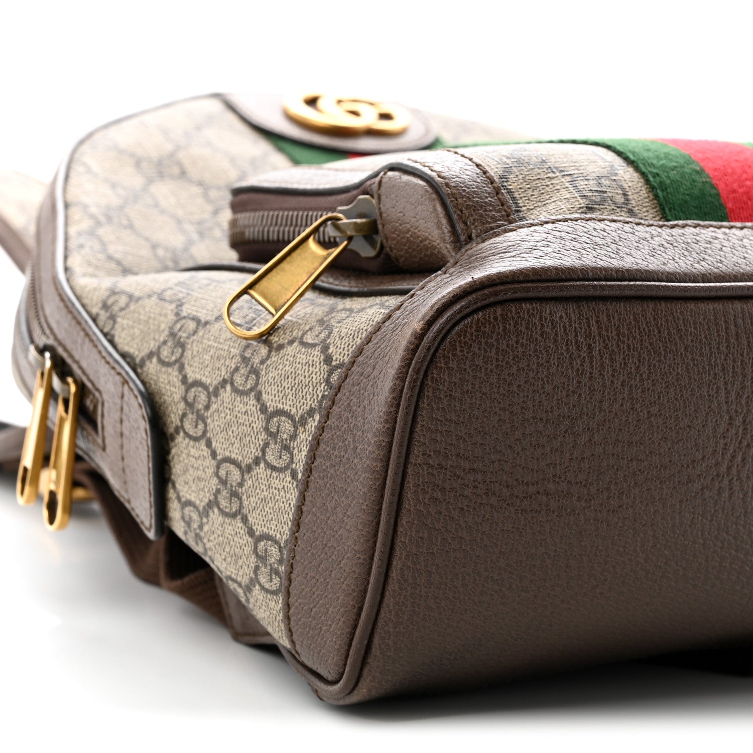 Gucci GG Supreme Monogram Calfskin Web Small Ophidia Day Backpack Beige Ebony New Acero 9 of 11