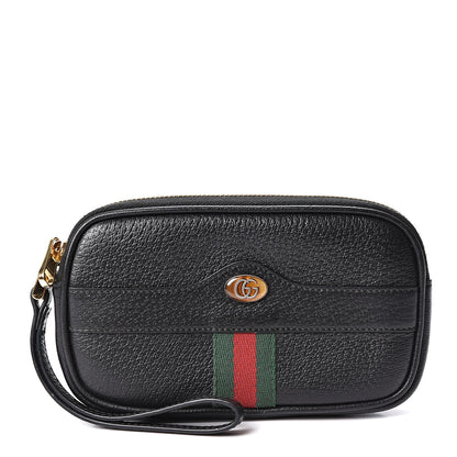 Gucci Calfskin Ophidia Phone Case Wristlet Black 1 of 9