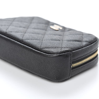 Chanel Caviar Quilted Small Curvy Pouch Cosmetic Case Black 9 of 10