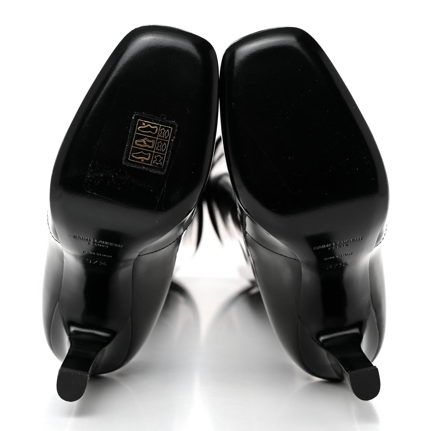 Patent Stretch Crystal Buckle Lala 105 Tall Boots 37.5 Black