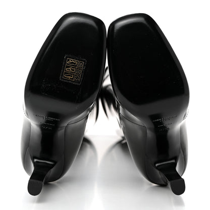 Saint Laurent Patent Stretch Crystal Buckle Lala 105 Tall Boots 37.5 Black 5 of 7