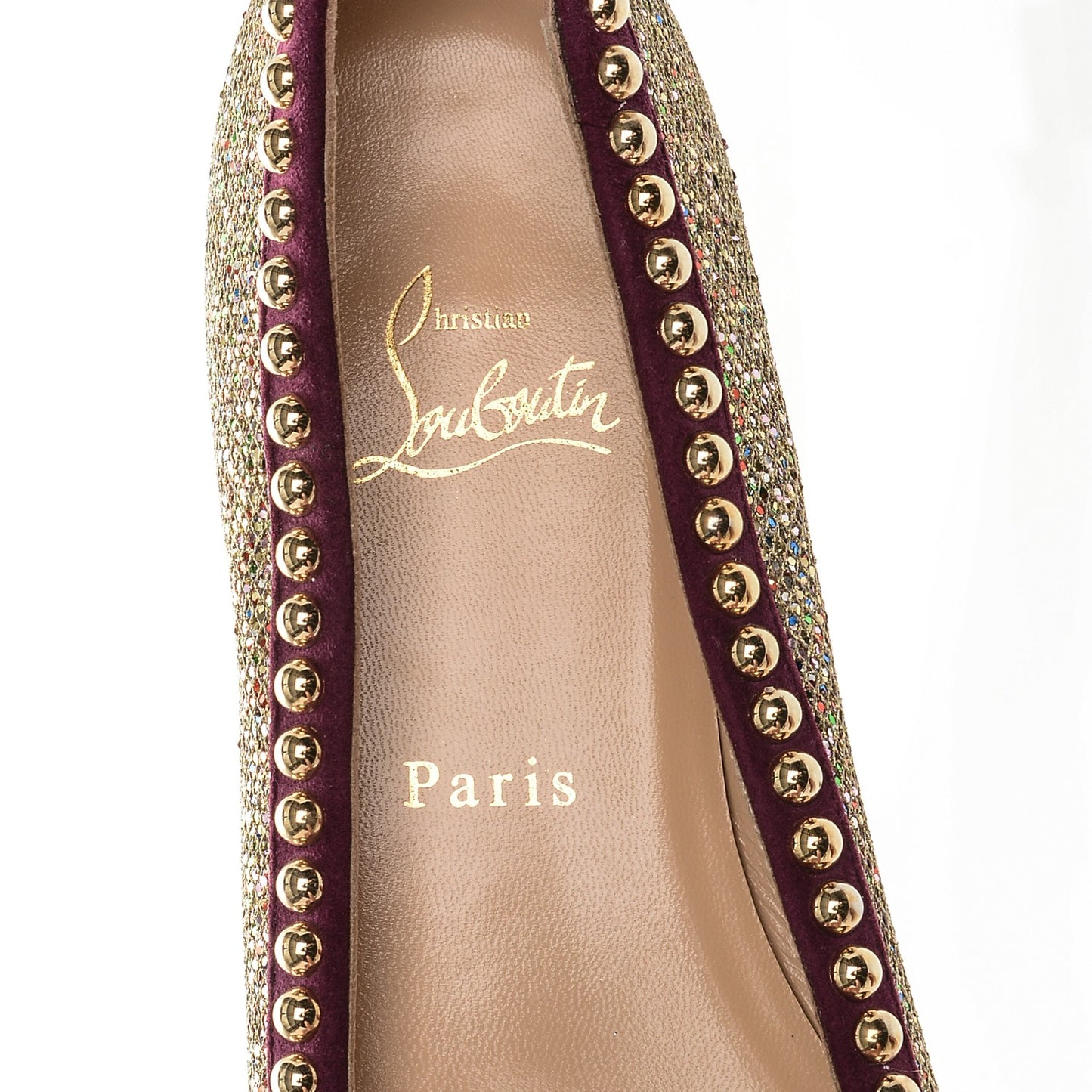 Suede Glitter Studded Rotapla Ballarina Flats 40.5