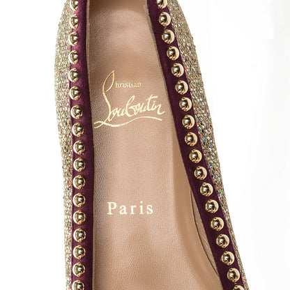 Christian Louboutin Suede Glitter Studded Rotapla Ballarina Flats 40.5 7 of 9