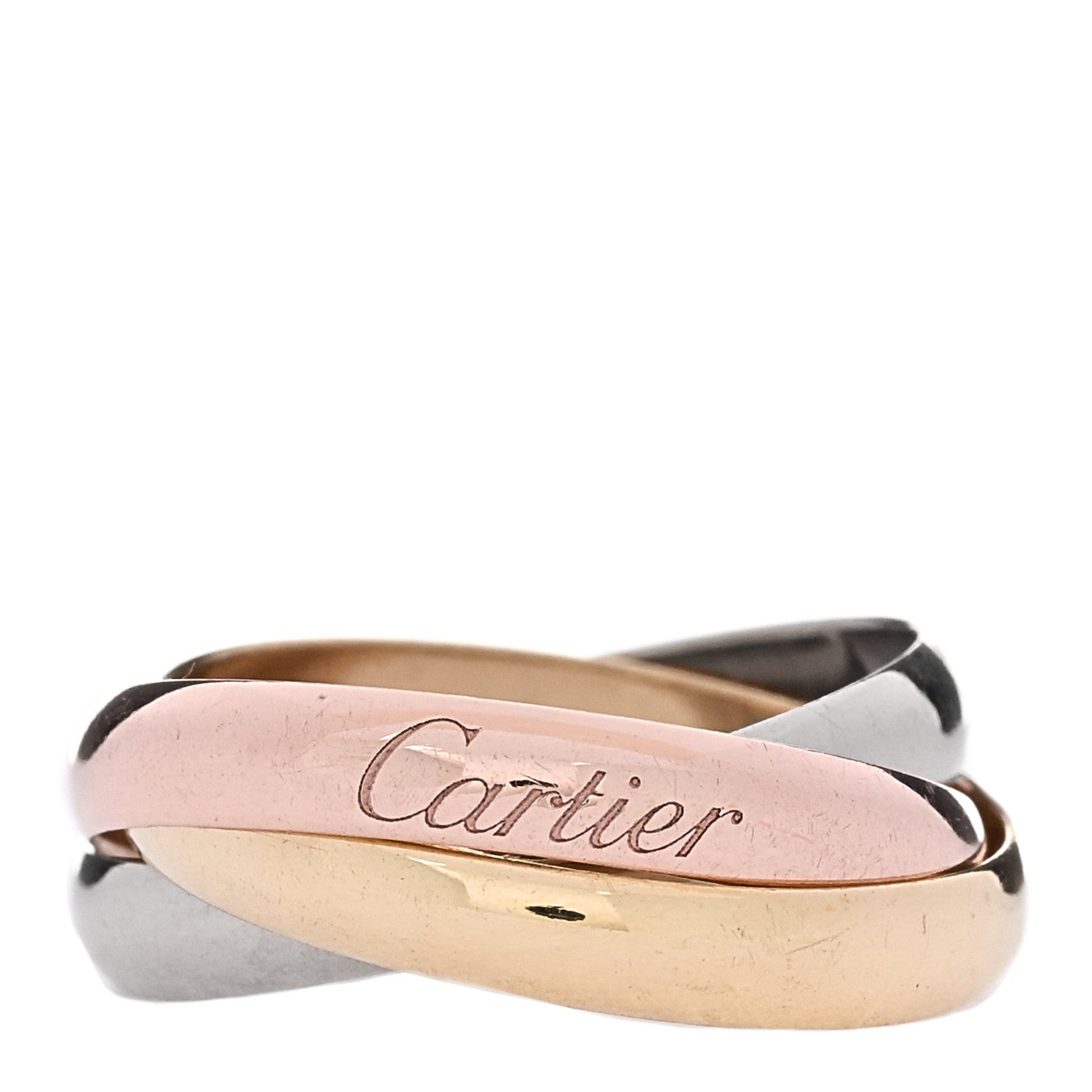 Cartier 18K Pink Yellow White Gold Classic Trinity Ring 47 4 1 of 5
