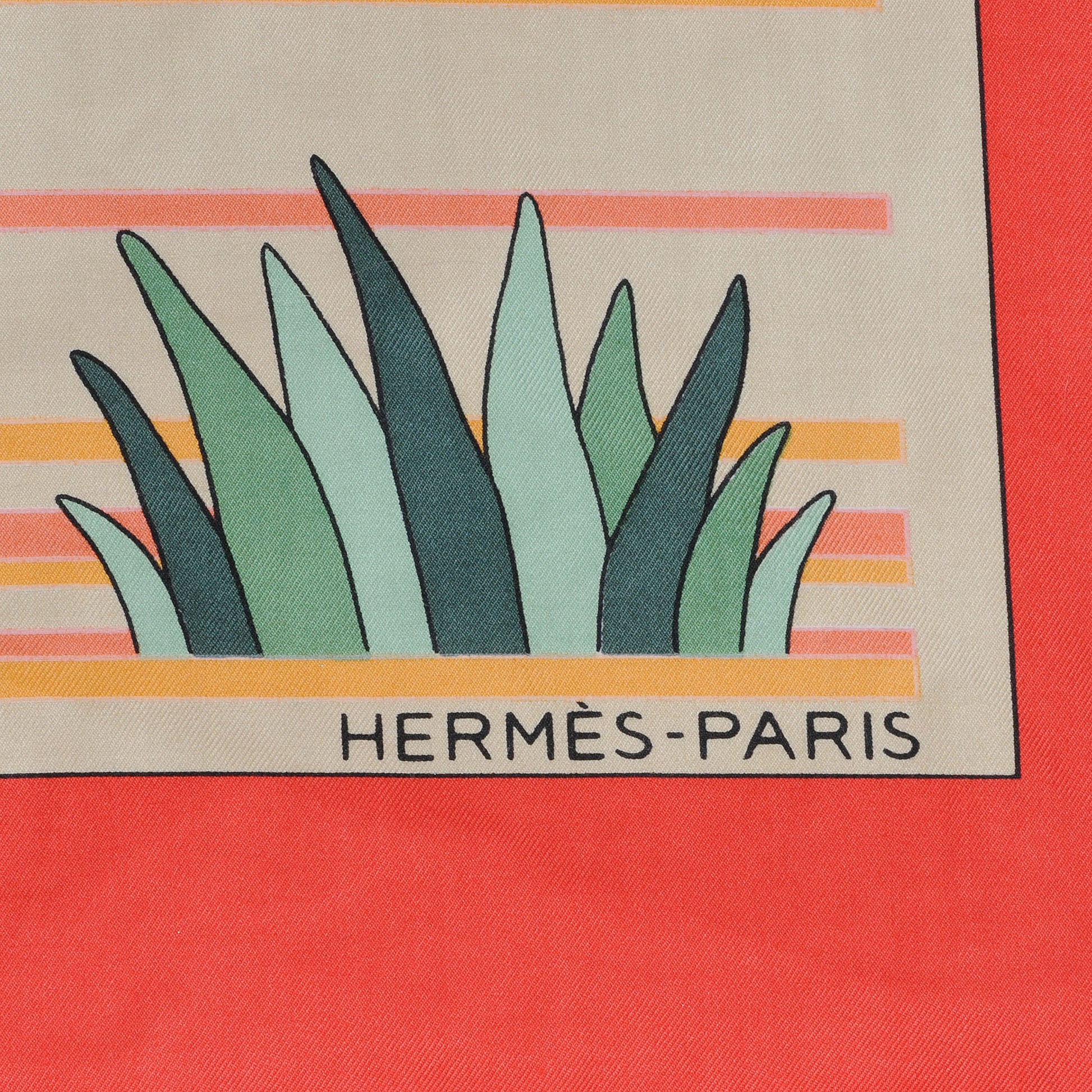 Hermes Cotton Tigres Dans les Herbes Scarf 70 6 of 7