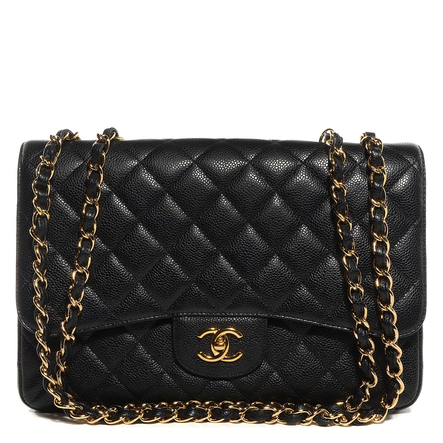 Caviar Jumbo Single Flap Black