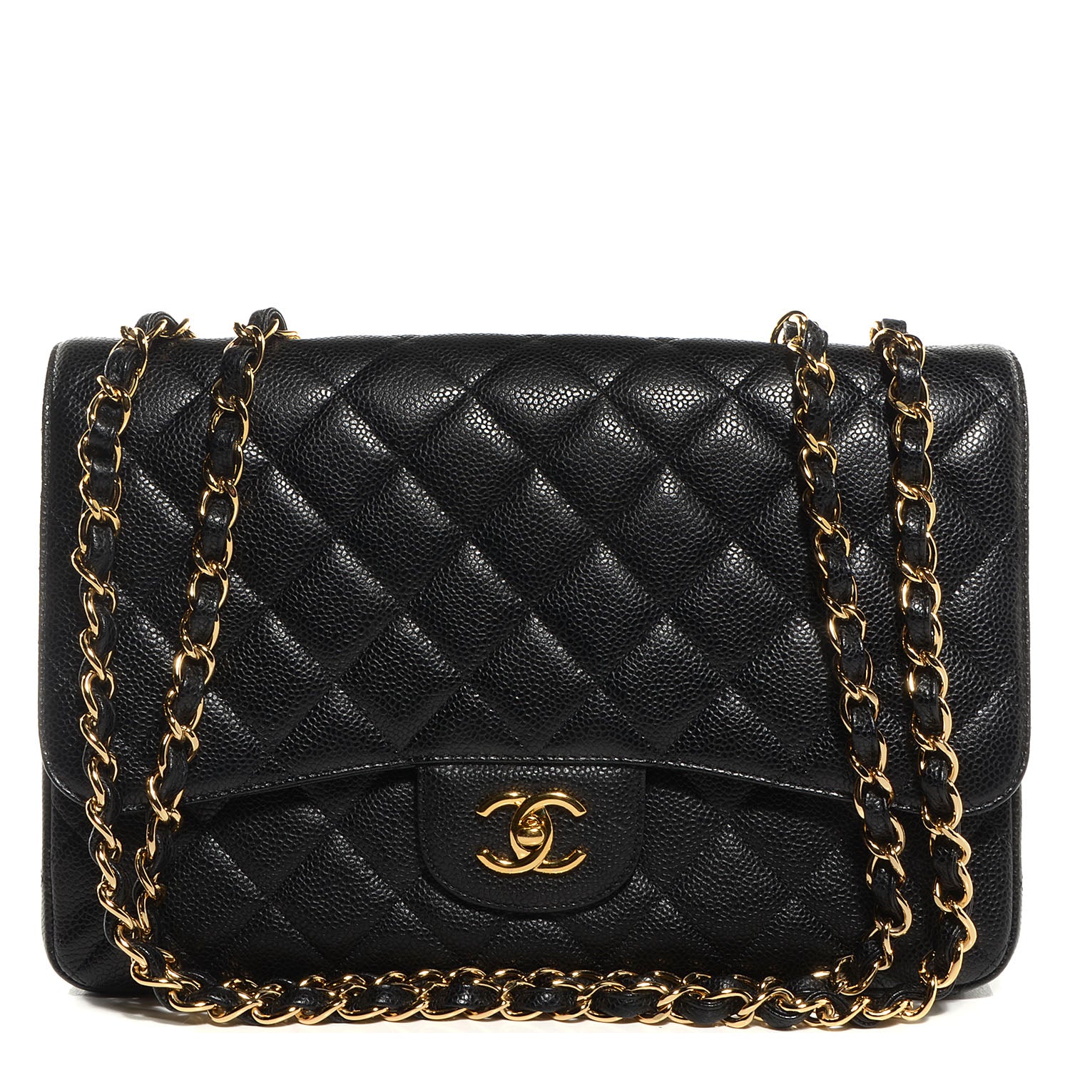 Chanel Caviar Jumbo Single Flap Black 1 of 8