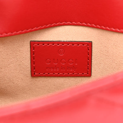Gucci Calfskin Matelasse Super Mini GG Marmont Shoulder Bag Hibiscus Red 6 of 11