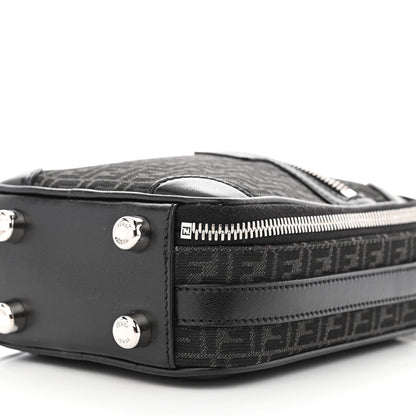 Fendi Recycled Fabric Jacquard Vitello Astro Micro FF Mini Trolley Bag Asfalto Black 10 of 10