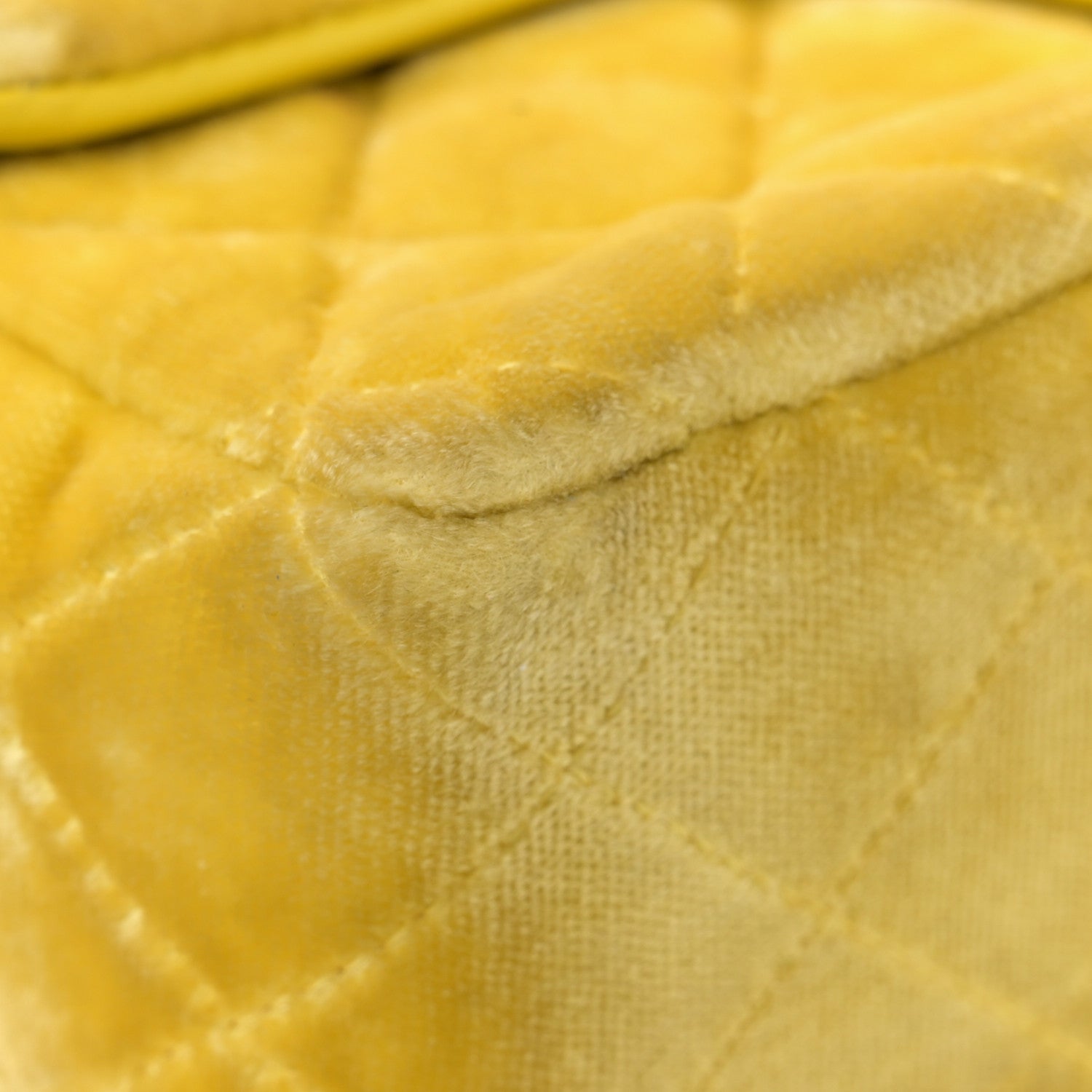 Chanel Velvet Quilted Mini Rectangular Flap Yellow 13 of 14