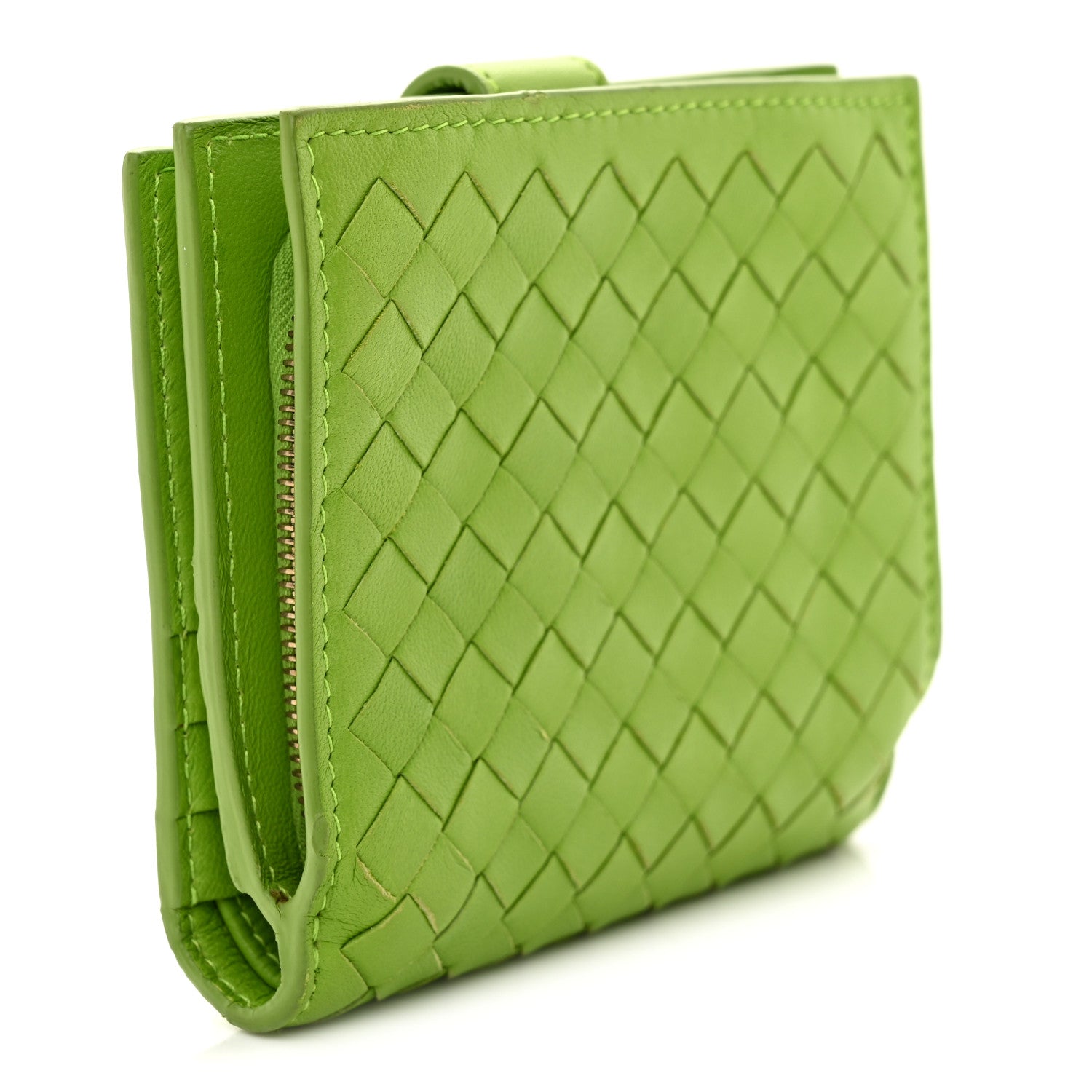 Bottega Veneta Nappa Intrecciato Bifold Zip Wallet Mela 3 of 10