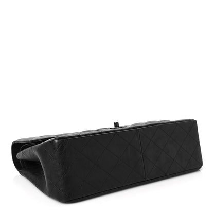 Chanel Crumpled Calfskin Quilted Jumbo Double Flap So Black 4 of 8