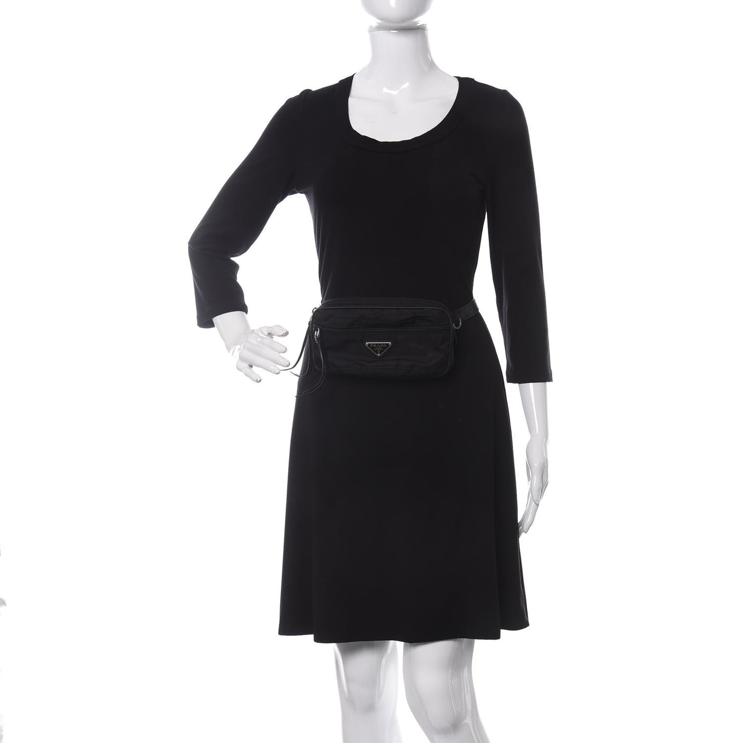 Tessuto Nylon Saffiano Belt Bag Black