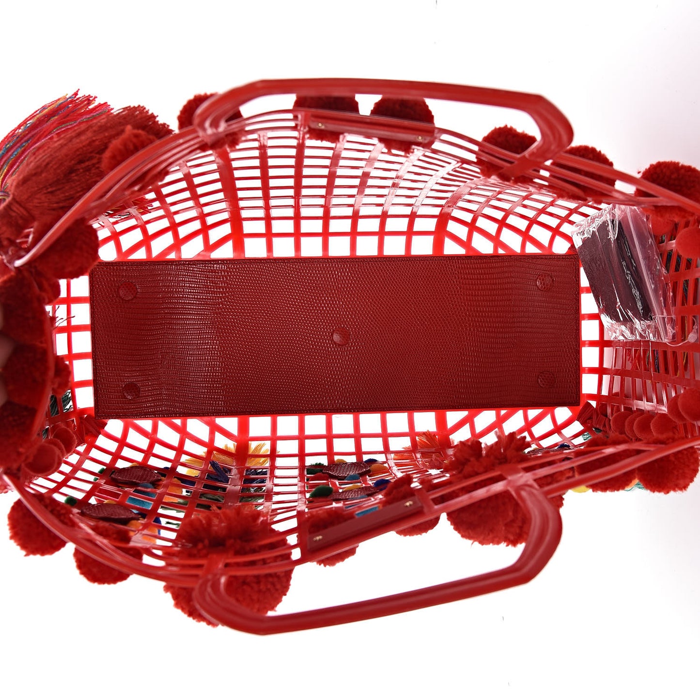PVC Cage Market Tote Red