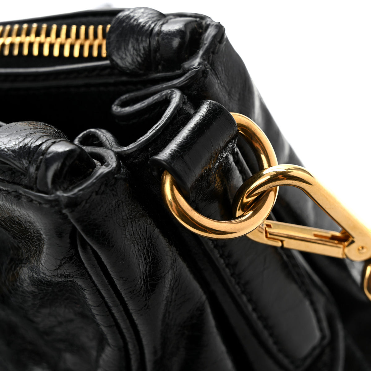 Miu Miu Vitello Shine Top Handle Satchel Black 11 of 11