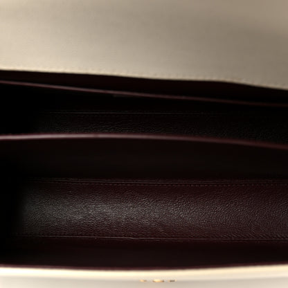 Saint Laurent Grain de Poudre Medium Classic Monogram Cassandra Top Handle Crema Soft Rouge Legion 5 of 11