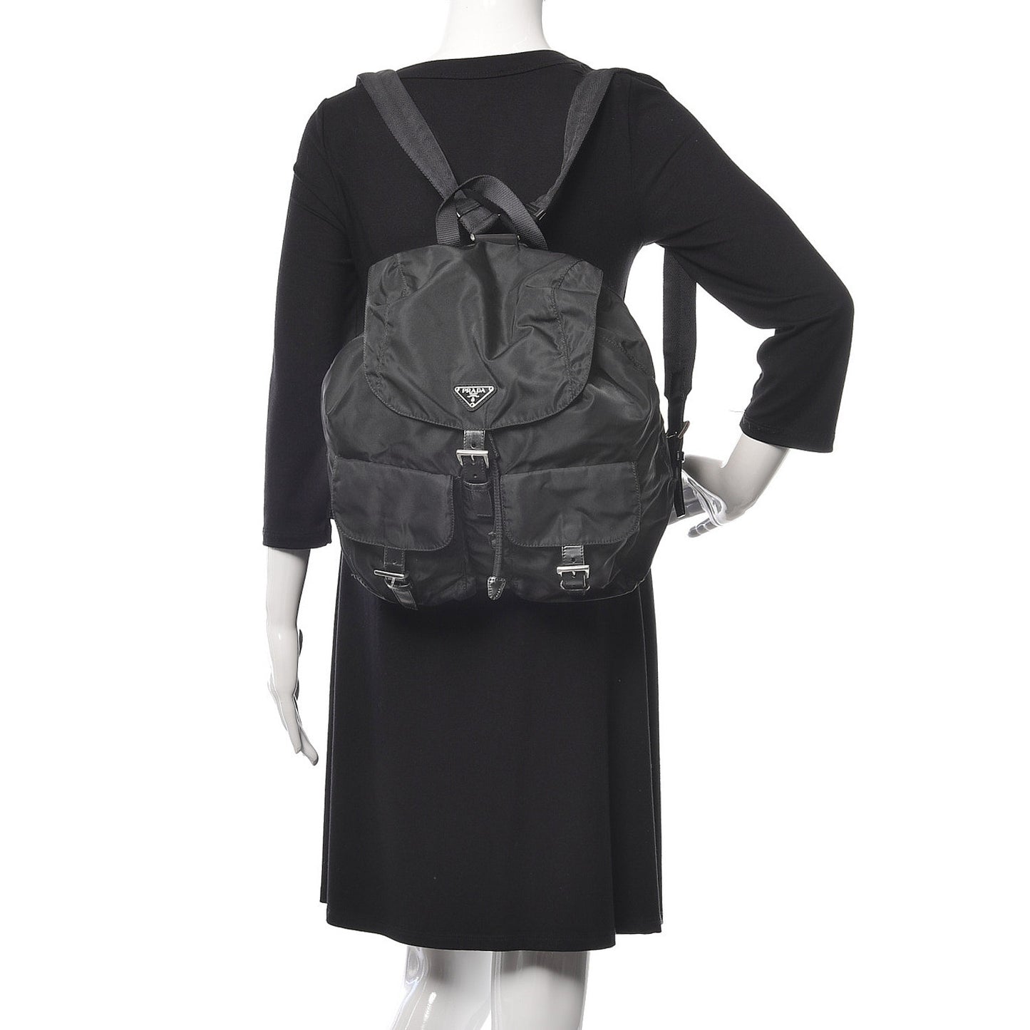 Nylon Vela Medium Backpack Black
