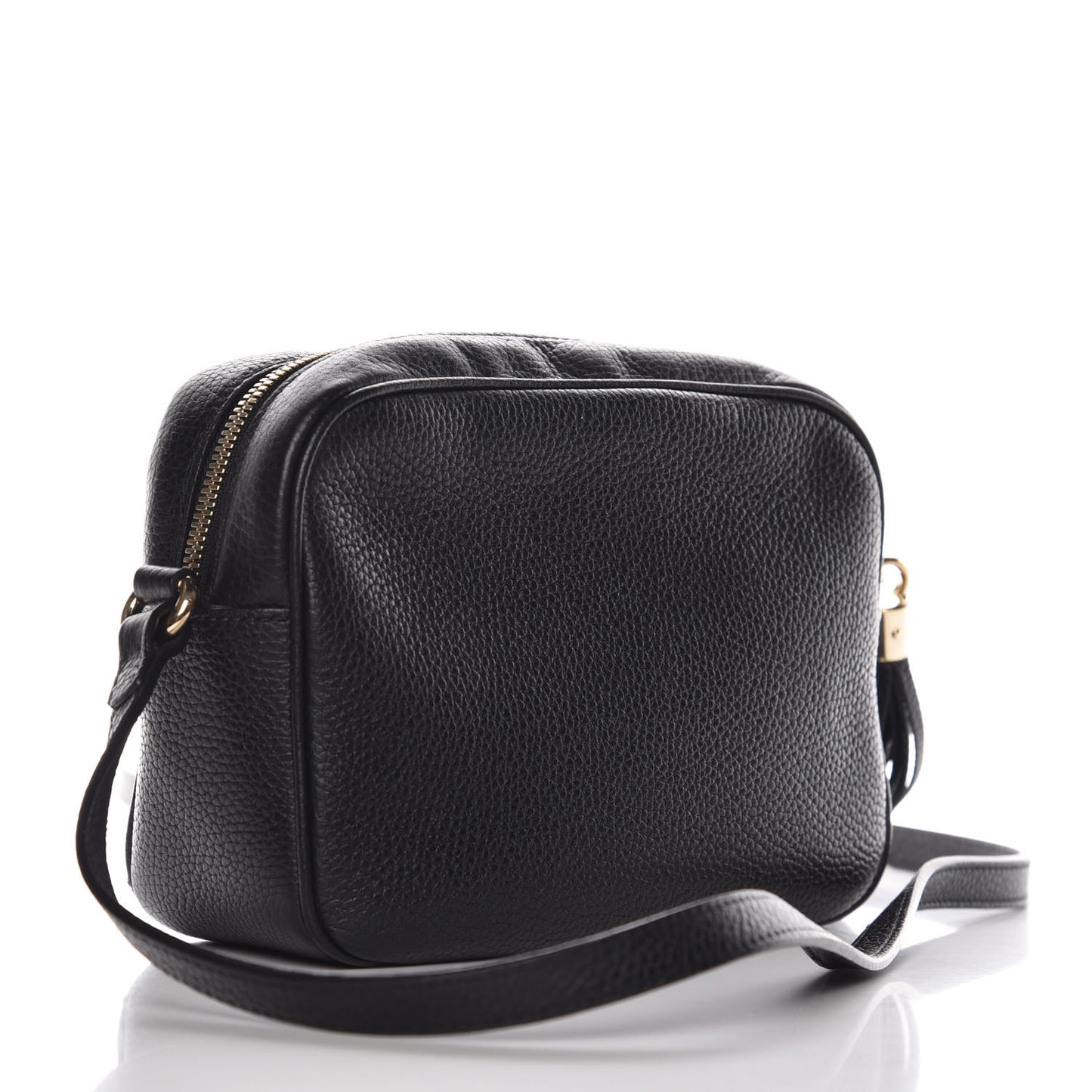 Pebbled Calfskin Small Soho Disco Bag Black