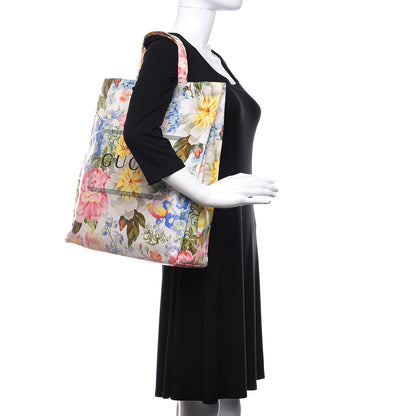 Gucci Patent Canvas Frame Logo Floral Print Vertical Tote Multicolor 2 of 11